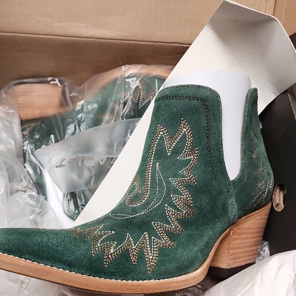 Ariat Green Suede Ankle Booties - Picture 1 of 1